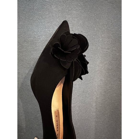 Zara Black Kitten Heel Pop Up Floral Design Women's 36 - Picture 9 of 11